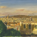 Barcelona bij Zonsondergang