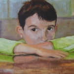 Jongen in groene trui