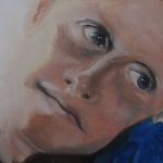 Jongen in blauwe trui