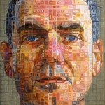 Zelfportret in de stijl van Chuck Close