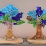 Bomen in blauw en groen