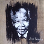 Portret Nelson Mandela steigerhout
