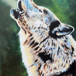 Wolf Profile (Green Background)