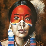Native Lady with Red Paint