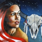 Native Lady with Skull