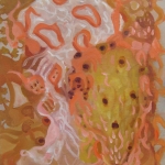 Schepsels onder water in oranje en geel