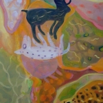 Zwart en wit diertje en schildpad