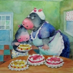 Nijlpaardje met oma