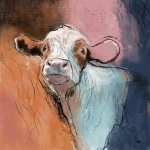 Betty, schilderij van een koe