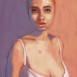 Portret van een vrouw, modern, kleurrijk