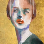 Abstract portret van een vrouw, modern portret.