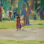 Moeder en kind in park