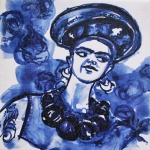 Frida met hoofddeksel