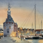 Hoorn het Houten Hoofd bij avond