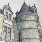 Chateau des Ravalet detail toren