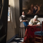 Lady writing a Letter with her Maid - Vermeer by mvc