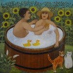 Twee vrouwen in bad
