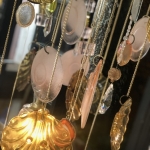 chandelier pink yellow