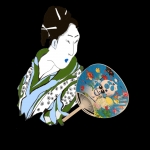 geisha met waaier