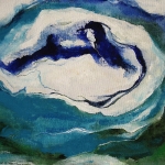 woman wrapped in a wave