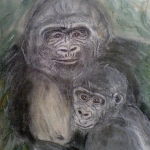 Gorilla moeder met kind