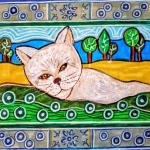 White cat is dreaming