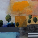 Landschap met gele wolk