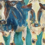 koeien in blauw