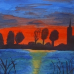 Zonsondergang aan de Lek