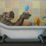 Nijlpaard in bad