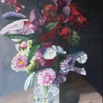 Bloemen in glazen vaas