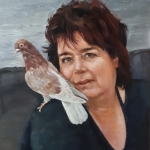 Portret van Jolanda,met duif