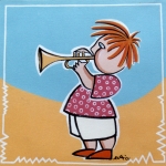 Kind met trompet (VERKOCHT)