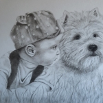 Peuter met West Highland White Terrier