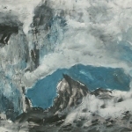 Abstract in zwart en blauw