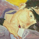 Portret van een liggende man