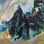 Blauw-zwarte bergketen