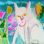 witte flinke kat