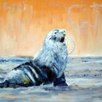 Waakzame rob in Antarctica