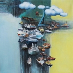 the New Maas, cloudy