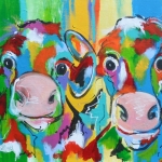Kleurrijke koeienfamilie