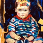 Peuter in het kippenhok