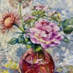 Boeketje in roze vaas