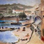 Spaans strand.Playa Port Bo, Calella de Palafrugell 