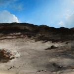 Blue landscape with sun #49