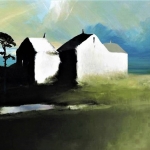 The moon light of the house on landscape #37