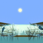 Heron bird on the lake #155