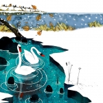 White Christmas with faithful love bird #165