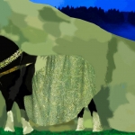 Horse in a waiting in Landscape #166