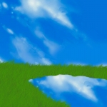 Landscape with Green and blue Sky #169